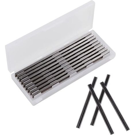 10 Pièces Fer de Rabot 82mm HSS Lames de Raboteuse Fers Réversibles Carbure Ensemble de Rabot Electrique Lame 82x5.5x1.2mm. pour Rabots Makita. Black & Decker. Bosch. DeWalt et Elu (1/5)