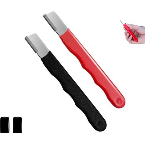 pièces - Affûteur d'outils de jardin - Affûteur en acier tungstène - Mini affûteur de couteaux - Affûteur de sécateurs - Rouge - Noir - Affûteur de taille-haies - Affûteur portable - Pierre à aiguiser (1/5)