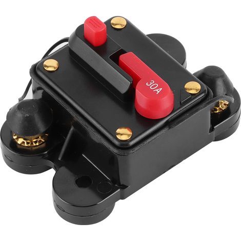 Fusible Automatique 30A 12V-24V DC pour Système Audio Auto Bateau Stéréo Protection Circuit, 78x51x38mm (1/5)