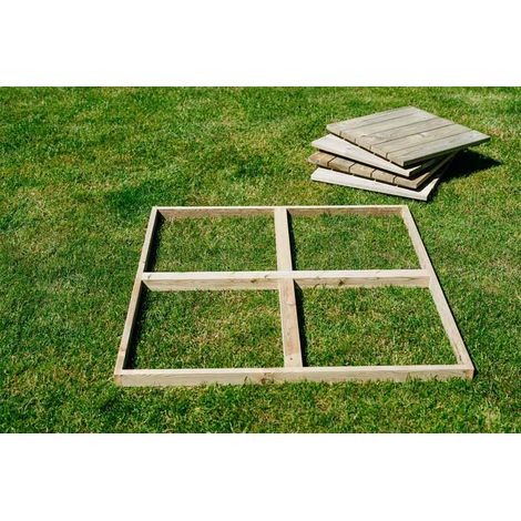Decking Kit 2m (2 Frames & 8 Tiles) - Timber - L100 x W100 x H6.5 cm