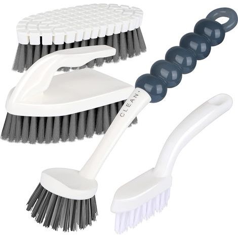 4-piece Kitchen Cleaning Set with Scraper, Folding Cleaning Brush, Grooved Cleaning Brush, Comfortable Scrub Brush for Cleaning Kitchen, Floor, Swimming Pool (1/5)