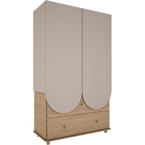 Armadio 2 ante 2 cassetti Bloom beige e marrone 200cm (1/5)