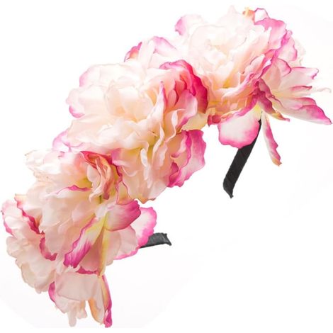 Bandeaux de fleurs pour femme - Couronne de fleurs pour fête de mariage - Couronne florale - Couronne de cheveux (1/5)