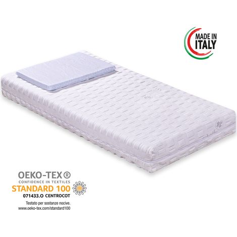 Materassimemory.eu - Materasso per culla lettino Royal Baby antisoffoco misura 70x140 alto 12 con memory Airsense lavabile in lavatrice rivestimento sfoderabile lavabile, guanciale in omaggio (1/5)