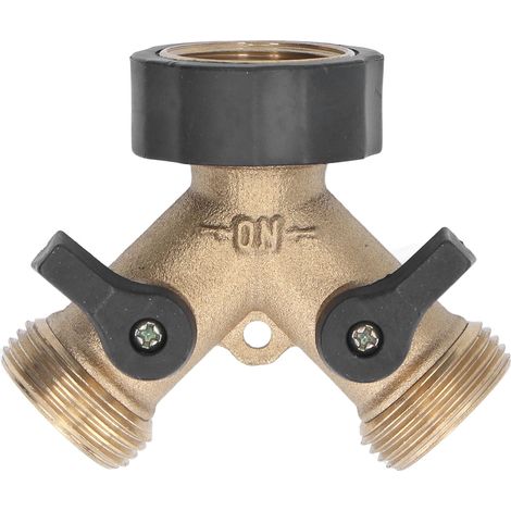 Hochleistungs-Y-Verbinder für Gartenschläuche, 2-Wege, für Wasserhähne, 3/4", Außenbewässerung, EU-Standard (1/5)