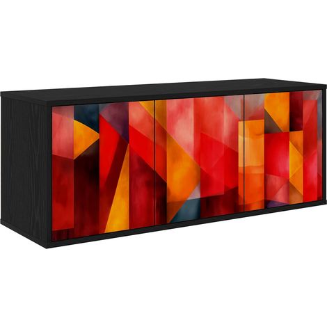 Maison Exclusive - Meuble TV mural HEESCH 102 x 33 x 40 cm Chêne noir (1/5)