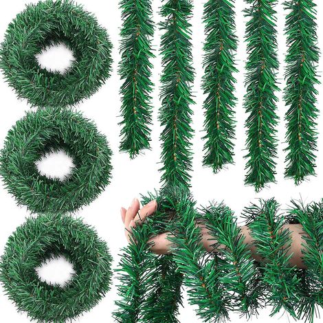 Guirlande de sapin artificiel torsadée verte 16,5 m (1/5)