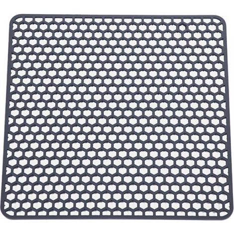 Tapis d'évier de cuisine, 34,534,5 cm, tapis d'évier en silicone, protection d'évier carrée, tapis d'évier antidérapant, utilisé pour sécher la vaisselle et les ustensiles de cuisine. (1/5)
