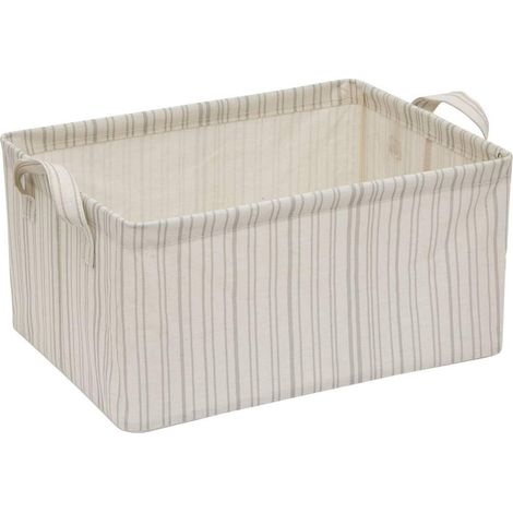 Panier de Rangement Pliable "Silnéa" 40cm Beige Lin (1/5)