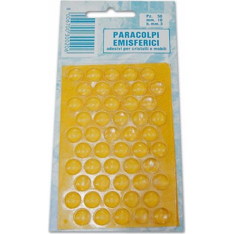 Paracolpi Paracolpo Autoadesivo per cristalli e Mobili semisferico h 1,5mm 50 Pz (1/2)