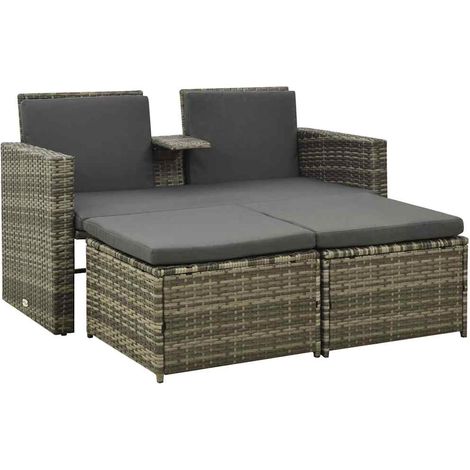 Maison Exclusive - Set de muebles de jardín 3 pzas y cojines ratá (1/5)
