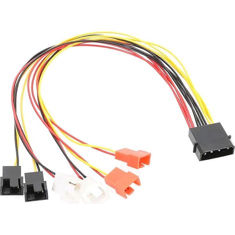 1 Adaptateur de câble d'alimentation pour ventilateur, Molex 4 broches vers 3/4 broches, réglage 12 V / 7 V / 5 V, câble répartiteur Y, PC (1/5)