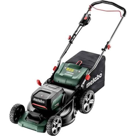 Metabo – Tondeuse à gazon sans fil 36V – Largeur de coupe 46 cm – Hauteur de coupe 25-80 mm – Moteur sans balais – Sac de ramassage 55 l (1/10)