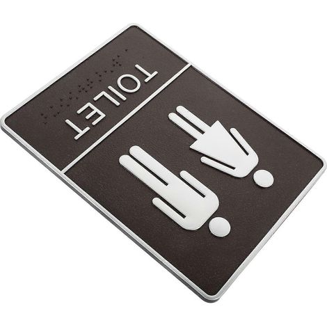 Panneau de porte de salle de bain autocollant, panneau de toilettes multi-usage pour la maison, les hôtels et les magasins, matériau ABS, 11,4 x 8,9 cm (1/5)
