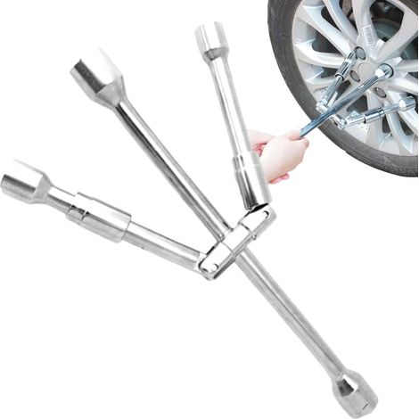Clé à ergot en fer pour pneus pliable croix – cosse multifonction de 35,6 cm camping-cars, voitures, SUV, camions, véhicules, automobiles - (1/5)