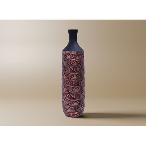 Vase XL en polyrésine noir et marron H50 cm NEVEN (1/2)