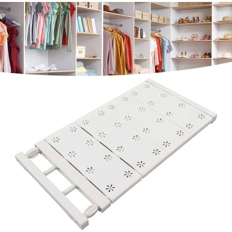 Étagères à plusieurs niveaux pour penderie, séparateurs pour armoire et meuble à chaussures, étagères télescopiques sans clous, longueur des étagères 48-80 cm (1/5)