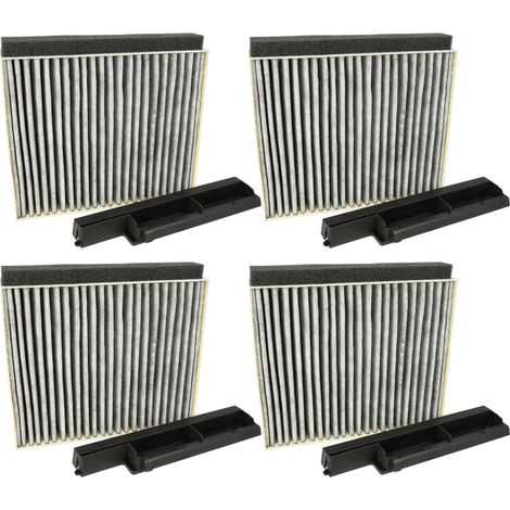 vhbw 4x Aktivkohlefilter kompatibel mit Siemens LC96BBC50, LC94BBC51, LC94BBC51/01, LC94BBC50B/01 Dunstabzugshaube + Halterahmen