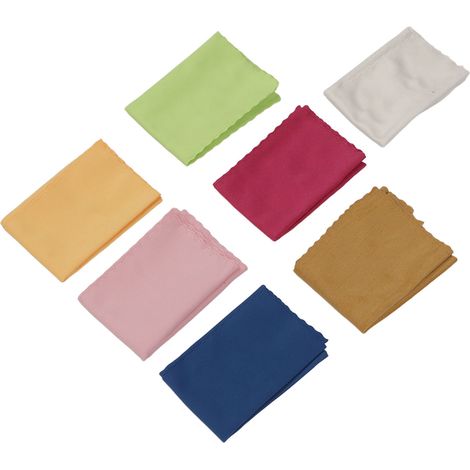 Chiffon de nettoyage instrument 7 pièces rose vert bleu jaune orange blanc rouge, chiffon doux puissant pour guitare piano, lingette microfibre, lot de 7 couleurs (1/5)
