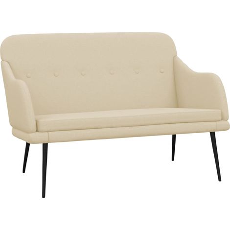 Sitzbank Creme 110x76x80 cm Stoff vidaXL (1/5)