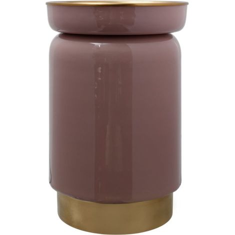 Table d'Appoint Design "Clays" 46cm Vieux Rose & Or (1/2)