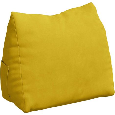 vidaXL Coussin de Dos Jaune 45 x 20 x 35 cm Tissu en velours côtelé