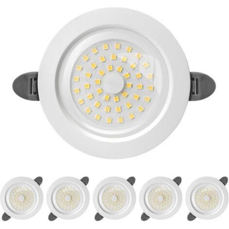 Spot LED Encastrable, IP44 Spot led Interieur, Spot Encastré Extra Plat 28mm, 9W 900lumen Equivalent 90W Incandescence, Blanc Chaud 3000K, pour Salle de Bain, Salon, Cuisine, Lot de 6
