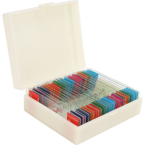 Lot de 25 lames de verre préparées haute définition spécimens insectes animaux plantes pour éducation biologie (1/5)