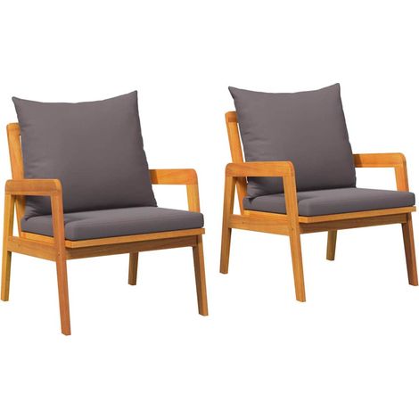 Lot de 2 Chaises d'extérieur - Chaises de jardin Huile Naturelle Bois d'Acacia Massif fr2090 - Maison La Vie (1/5)