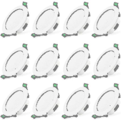 12 spots encastrés LED blancs de 7 W, spots de plafond encastrés, spots extra-plats (1/5)