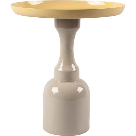 Tavolino in metallo Beige e Giallo chiaro lucido - KYRESA