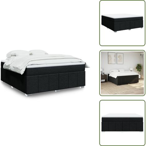 Boxspringbett mit Matratze Schwarz 180x200 cm Stoff - Boxspringbett - Boxspringbetten - Bett - Bett Mit Stauraum (1/5)