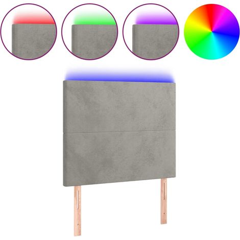 Maison Exclusive - Testiera a LED Grigio Chiaro 80x5x118/128 cm in Velluto
