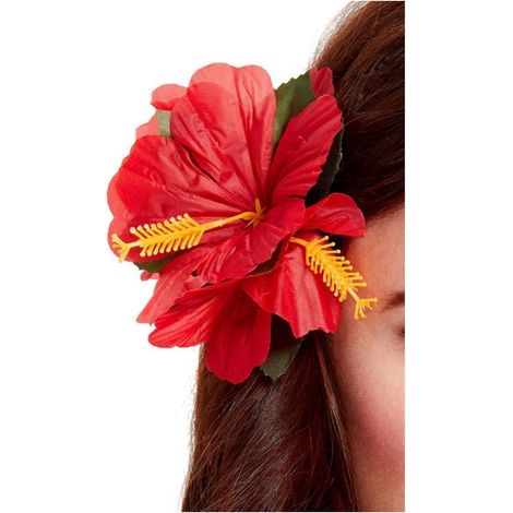Hawaiian Flower Hair Clip - Red - 21737
