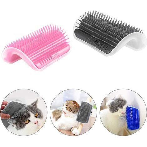2 Pièces Peigne de Massage pour Chat, Chats Groomer Brosse Peigne,Chat De Massage Murale Coin Brosse, avec Cataire, Outil de Massage Parfait pour Les Chats à Fourrure Longue et Courte (1/5)