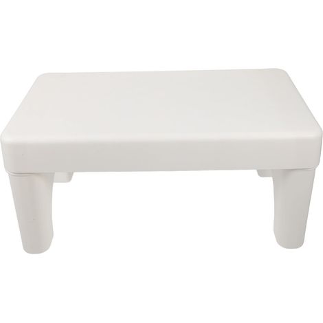 Tabouret Accroupies Antidérapant en Polypropylène Blanc Repose-Pieds Robuste pour Salle de Bain Adulte Confort Posture Accroupie (1/5)