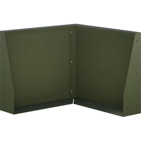 Retaining Wall 50 x 50 x 30 cm Steel Olive Green vidaXL
