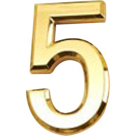 Numéro De Porte D'hôtel De Maison Auto-adhésif En Plastique Doré Chiffre Numérique Collant 5 (1/5)