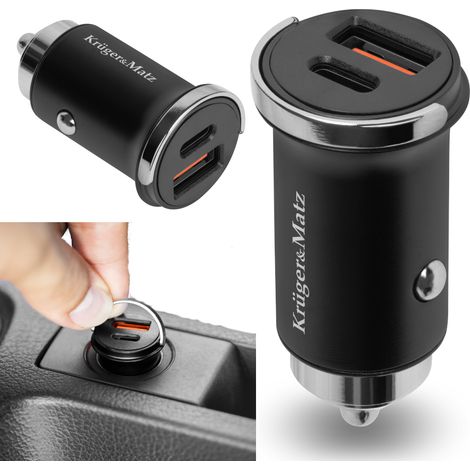 Cargador rápido USB-C de 30 W para encendedor de cigarrillos, 12-24 V, QC PD (1/5)