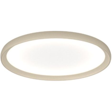 Plafoniera moderna top light plana 1221 50 led cct switch metallo acrilico, finitura metallo sabbia