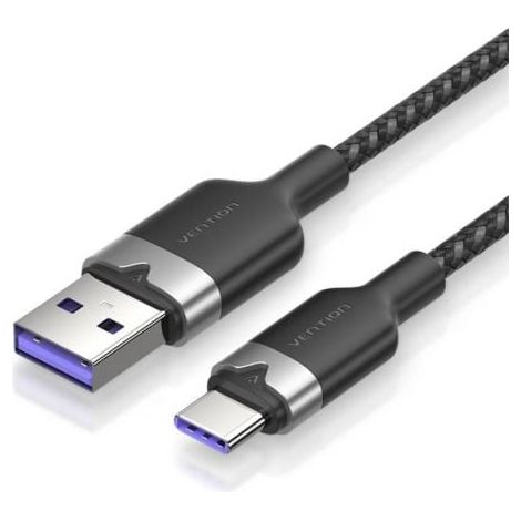 Cable USB 2.0 Tipo-C Vention CTOBF/ USB Tipo-C Macho - USB Macho/ Hasta 100W/ 480Mbps/ 1m/ Negro