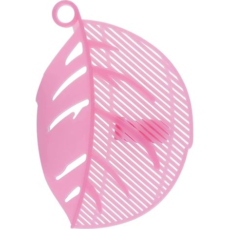 Colador de hojas con clip - Manos libres - Para pasta, verduras, fideos, sartenes, cuencos, pico vertedor - Rosa - 1 pieza