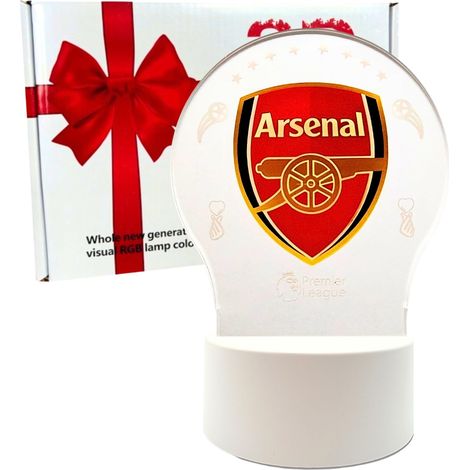 Lampe de chevet Arsenal Football pour enfants, veilleuse LED 3D, cadeau de Noël