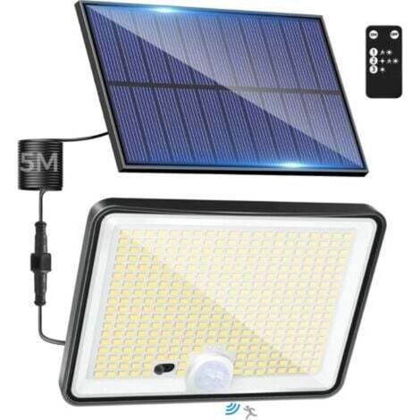 [JAMAIS UTILISÉ] Lampe Solaire Exterieur Detecteur de Mouvement avec Télécommande, 342 LED Lumiere Solaire IP65 Étanche Spot Solaire, 3 Modes Eclairaget Solaire pour Jardin Garage Cour, Blanc Froid