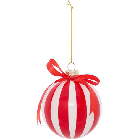 BDN VERRE 80MM RAYE R/B NOEUD - Feeric lights & christmas (1/2)