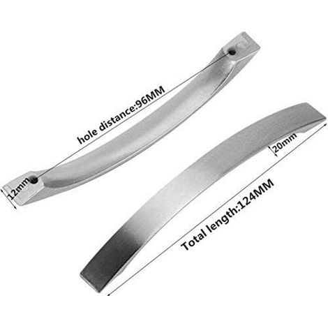 Interasse 96 mm, confezione da 10 maniglie per mobili da cucina - cromate - Maniglie per ante in nichel spazzolato, maniglie per cucina in acciaio inossidabile (1/4)