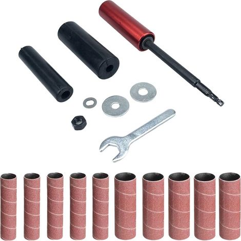 Set di tamburi abrasivi in gomma, tamburo abrasivo in gomma per trapano, manicotto abrasivo per trapano e adattatore per levigatrice