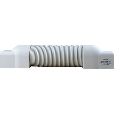 Jonction flexible 200-700 mm – Blanc – Pour goulotte 80 x 60 mm – Adaptation à configurations variées – First Plast