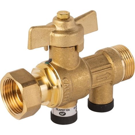 Sferaco – Robinet compteur droit Mâle 3/4" (20x27) – Clapet antipollution intégré – Pression maxi 10 bars – Température maxi 90°C (1/5)