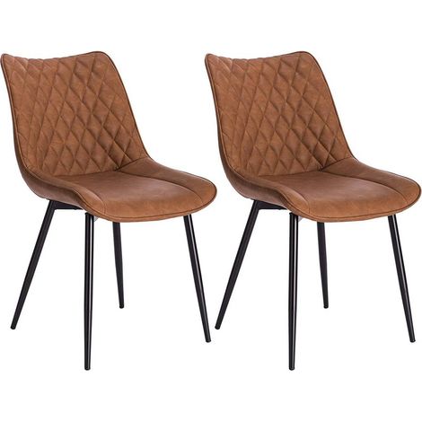WOLTU 2pcs dining chairs Kitchen Counter chairs Lounge Leisure Living Room Light Brown